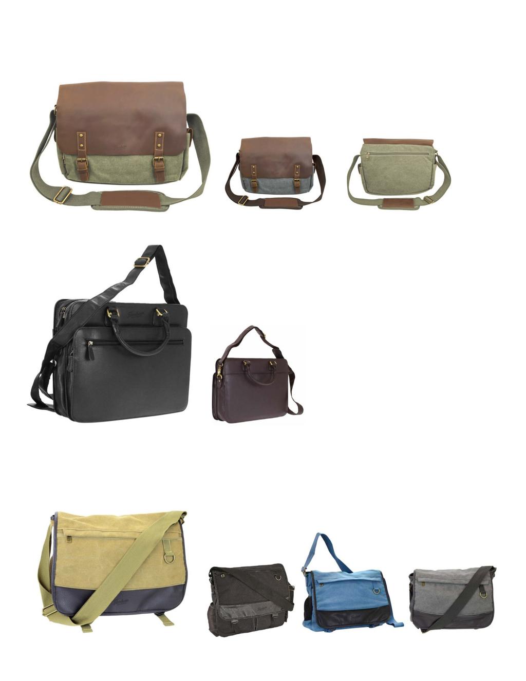 FL#4-510-2Z Canvas messenger bag with leather flap and accents.