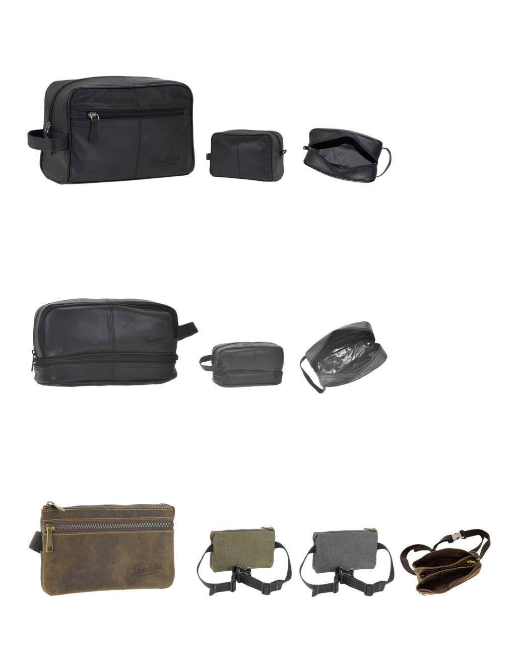 FL#5-517-3D Black cow leather shave kit. 6.5 x 9.5 x 4.