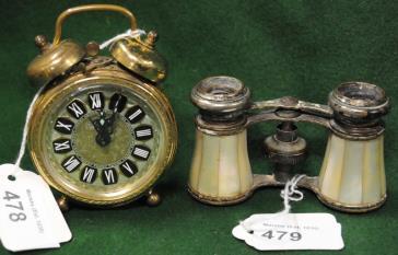 Miniature Brass Alarm Clock. 479.