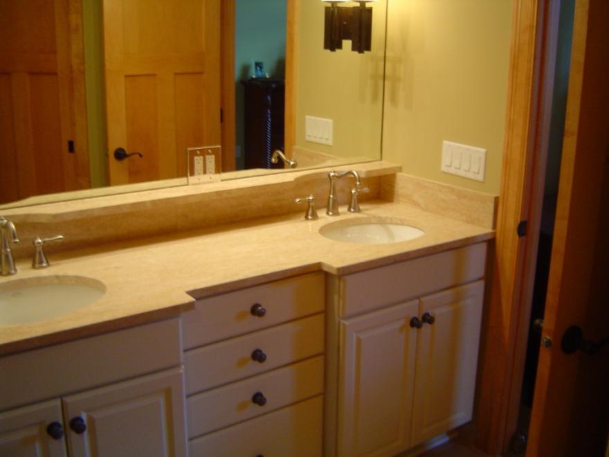 BATH AND VANITY Vanity Tops DO clean your vanity tops regularly with a spray cleaner rated for natural stone such as MB-5 Marble, Granite & More Daily Spray Cleaner.