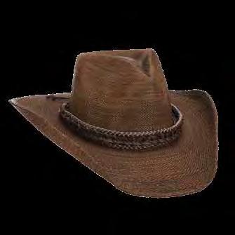 BOOTHBAY MS394OS-ASST Spring/Summer 2019 Bangkok Toyo Western with Shapeable 3 1/2 Brim Faux Leather Band with Braided Overlay, Tails