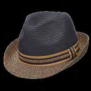 JITNEY MS390-ASST Paper Braid Fedora with 2 Brim Grosgrain Band with