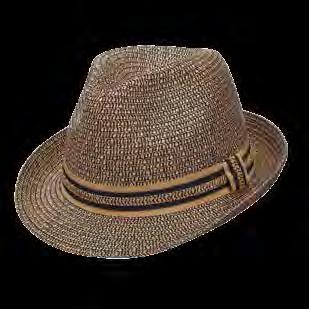 HOUSE MS436OS Lightweight Reeded Fabric Fedora with 2 Brim Linen Band