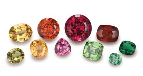 Garnet group Hardness: Most garnets: 7.0 to 7.5 on the Mohs Hardness Scale. Andradite and grossular garnets may be softer; often between 6.0 and 7.0 on the Mohs scale.