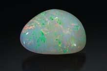 Black opal is translucent to opaque opal, with play-of-colour, against black, grey, blue, green or brown bodycolour.