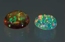 (Some Mexican, Peruvian and crystal opals are faceted and these tend to exhibit a sleepy, milky appearance on colourless or coloured bodycolour).