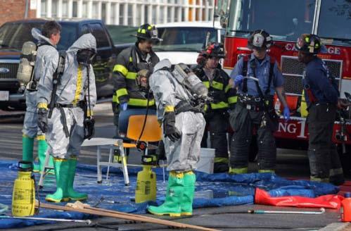 Once the Hazardous Materials Manager (or designee) and the spill response team arrive, they are in charge. They have been specially trained to handle these types of spills.