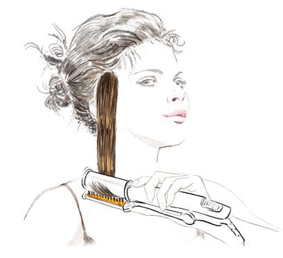 Flip Out 1. Gently close the InStyler onto the section of hair with the barrel positioned over the section of hair. 2.