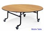 BT- MR /48 Banquet Foldable Mobile Table With 4 1 0.66 Wheels 活动 Overall: Dia.