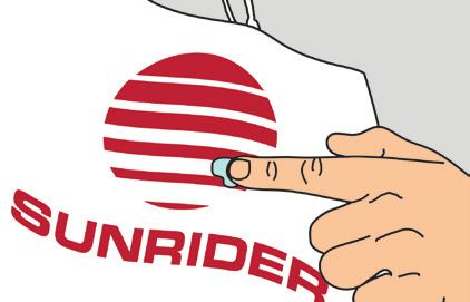 Squeeze a drop of SunSmile Herbal Toothpaste on half the Sunrider logo, and rub it in