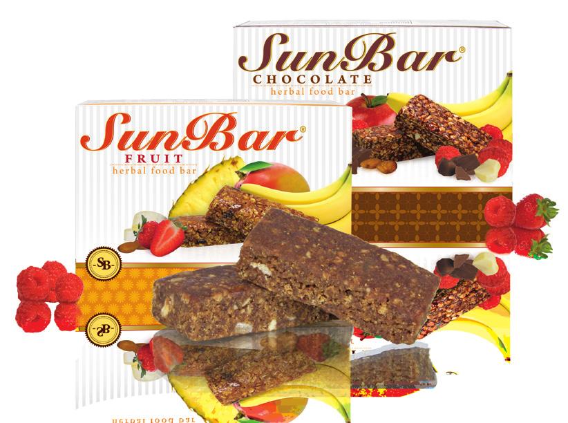 SunBar is made with wholesome ingredients, including 6g of protein in the fruit flavor, and 7g of protein in the chocolate, and 3g of dietary