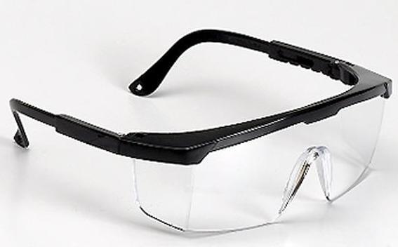 Safety glasses with typical side shields http://www.