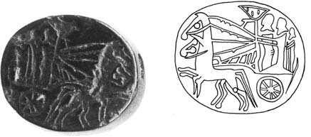 The Gordion seal thus shows the chariot rendered on a different form, a stamp seal, and with different imagery than was common in the heartland.