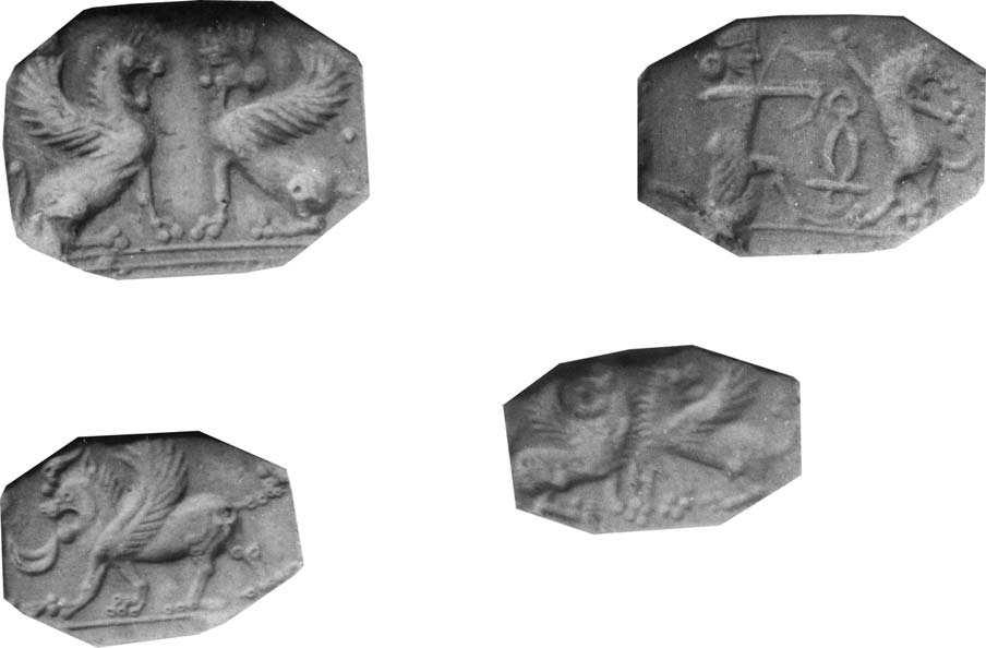 328 THE WORLD OF ACHAEMENID PERSIA Fig. 31.6 IAM 4579, 5134, 4591, 4525. Details of selected images in Achaemenid hegemonic style.