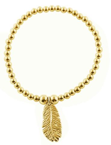 - TOTEM SILVER + ROSE + GOLD - Sterling silver, 18ct Yellow gold 18ct Rose gold vermeil 4, 6mm beads with choice of 4 charms CHARM Feather: