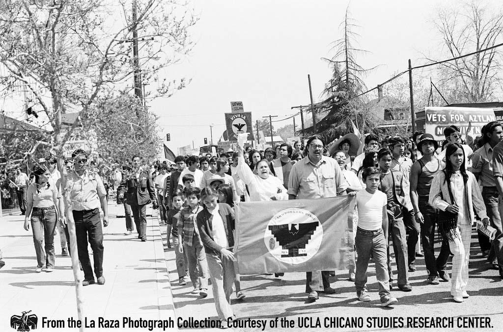 People march at Fresno Moratorium Daniel Zapata, La Raza