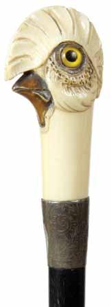collar, ebony shaft and a horn H. 1 7/8 x 5 ¼, O.L. 37 $1,000-$1,500 166. Ivory Flower Ca.