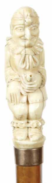 213. Ivory Erotic Whimsical Early 20th Century-A carved ivory punch figure with a