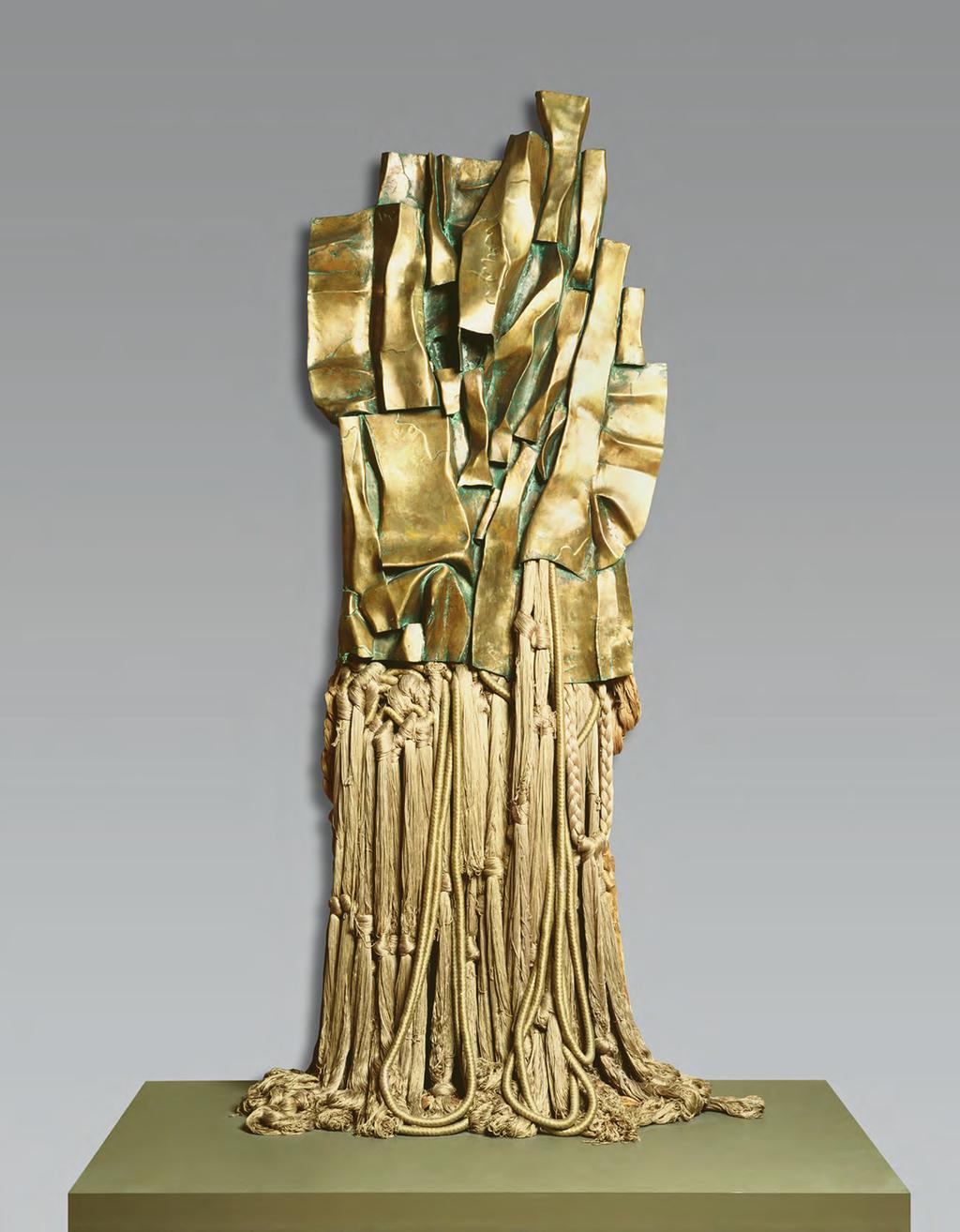 Barbara Chase-Riboud: Malcolm X #3, 1969, polished bronze, rayon and cotton, 102½ by 37 by 32 Courtesy Philadelphia Museum of Art.
