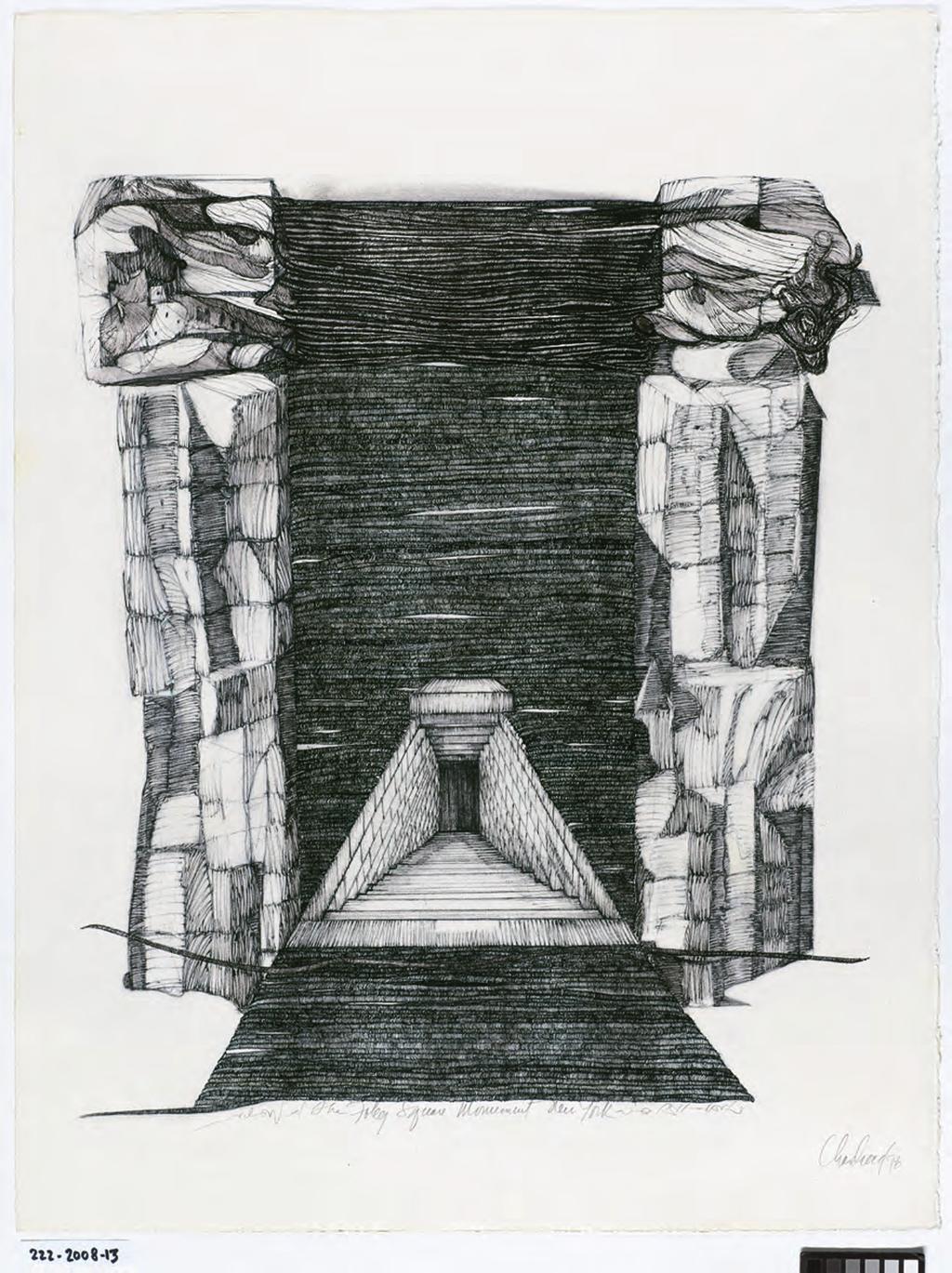 Far left, Monument to Oscar Wilde, 2011, etching on paper with charcoal, charcoal pencil, pen and ink, 30⅞ by 23¾ Left, Zola s Monument, Paris, 1997, etching on paper with charcoal, charcoal pencil,