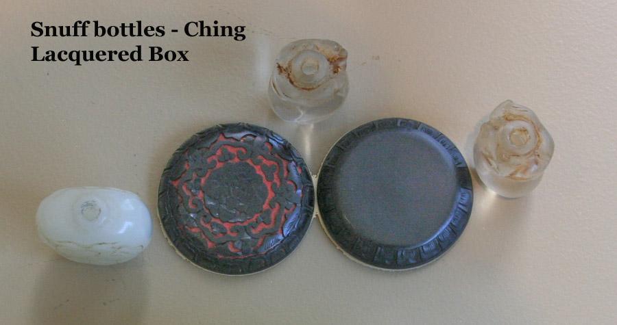 Ming, Qing /cheeng/ (1368 CE - 1911 CE) Snuff bottles, jade pendants Qing -- jade pendant 20 th Century.