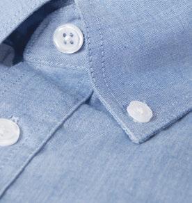 chambray fabric pocket Relaxed collar, two inverted back pleats, straight hem