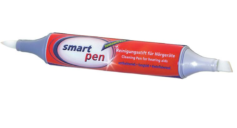 Cleaning agents for In-the-Ear aids (ITE) (also suitable for BTE aids) smartpen cleaning pen with two