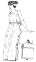 During the periods under discussion, generally referred to as Archaic and Classical, there were two basic styles of costume for both men and women: Doric, in existence at the beginning of the Archaic