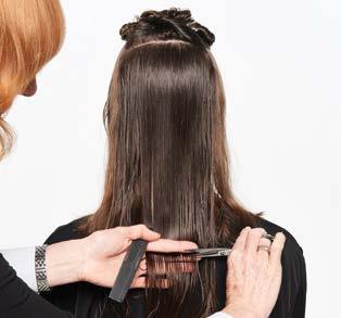 Cut 10. Back area: Switch back to scissors.