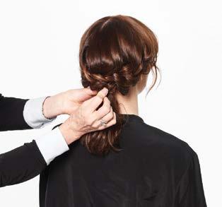 This will lock the style. 5. Take the ponytail and start to tease and piece the ends of the pony.