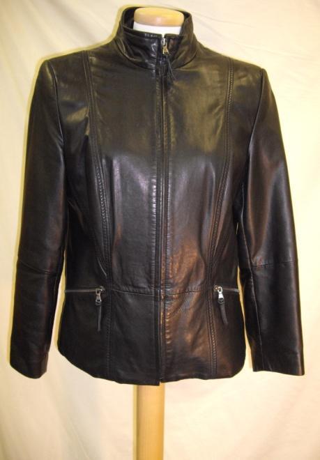 Brando by Borchetti women s ¾ length brown leather jacket, size large