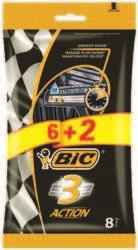 MALE ACCESS RANGE 3-BLADE SHAVER QUICKER SHAVE * STANDARD PACKS BIC 3 ACTION POUCH OF 6+2 GENCOD