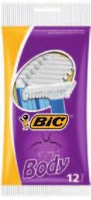 MALE SPECIFIC NEEDS 1-BLADE SHAVER WITH COMB STANDARD PACKS BIC BODY POUCH OF 12 GENCOD