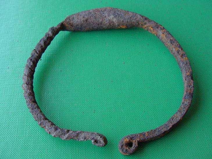 Close-up of Bracelet No. 4 (Near Units 21 and 22) During the first week at Dekpassanware, several farmers brought iron bracelets to show me that they had recovered while farming over the years.