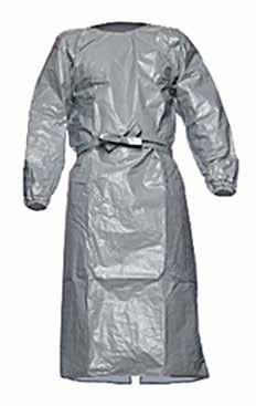 DuPont Tychem 6000 Original Name: Tychem F 6000 Gown TYFPL50SGYXX002500 wrap-over rear closure with tie partial body chemical protective clothing Category III Type PB [3] shin length SM/MD and LG/2X