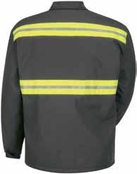ENHANCED VISIBILITY ENHANCED VISIBILITY SHIRT Two-piece, lined collar with sewn-in stays Two button-thru pockets