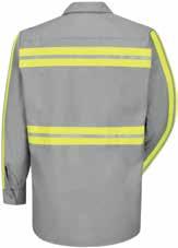 L-3XL Navy/Fluorescent, Grey/Fluorescent HI-VISIBILITY WORK SHIRT: CLASS 2, LEVEL 2 360 visibility with front and