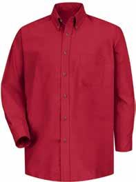 color retention, soil release and wickability Two-piece, lined, banded, button-down collar Seven