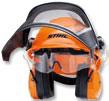 Face/ear protection, short, with plastic visor With double headband* and four ear plugs. EN 166, EN 352, SNR 33 (H : 32; M : 29; L : 29) (up to 113 db(a)). Order No.