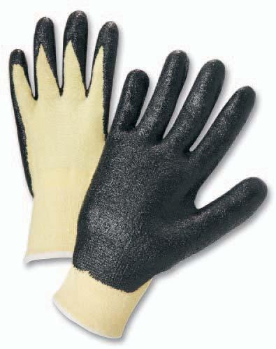 Kevlar terry/knit coated CUTTING APPLICATIONS BOTTLING AND CANNING RECYCLING MANUFACTURING cutresistant Kevlar Gloves and Sleeves Style K24KW Size Men s Large Style K24KWB Size Men s Large