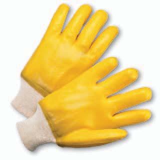 chemical PVC coated JANITORIAL MAINTENANCE REFINING FISHING PETROCHEMICALS MINING AND UTILITIES Yellow PVC-Coated Gloves Yellow PVC on a comfortable jersey lining, which offers moderate insulation,