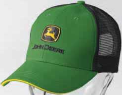 John Deere logo embroidered on the back, stretch waistband with yellow
