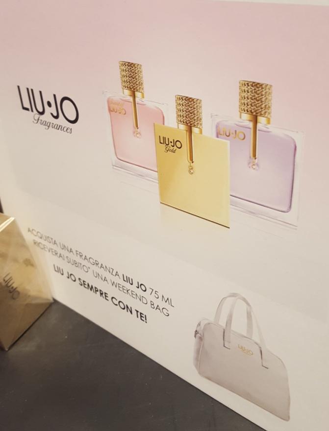 Displayed on the top of a Lui-Jo Gold branded free