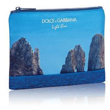 D&G Light Blue GWP 1. Small size Poly cotton pouch with print 2.