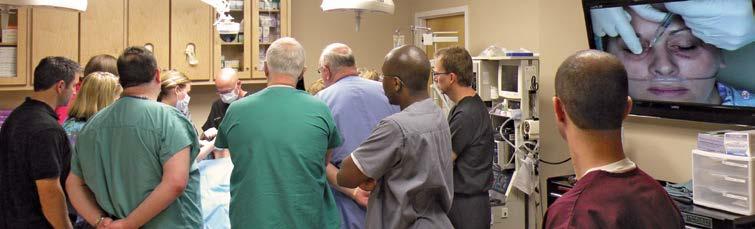 Observation of actual surgeries allows students an up close and personal experience.