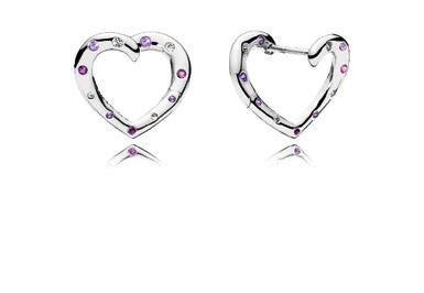 ROSE,, purple and lilac crystal, clear cubic zirconia