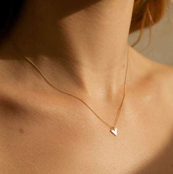 60 Retail Price 29 SMALL GOLD TRIANGLE NECKLACE 9ct