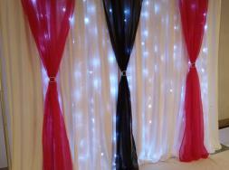 BACKDROPS & DRAPING Pipe & Drape Great for weddings, birthday parties, trade shows, meetings, corporate conferences, room dividers, room cover ups, etc.