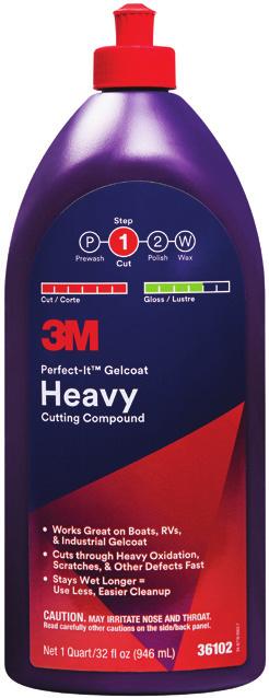 7L 3M Perfect-It Gelcoat Medium Cutting Compound + Wax (One-Step) 3M Perfect-It Gelcoat Medium Cutting Compound + Wax combines fast cutting power, a high gloss finish, and durable wax