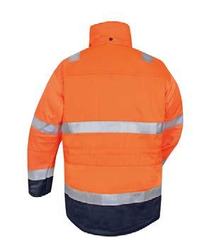 The material is wind-repellent and water-repellent, breathable and hard-wearing and suitable for industrial washing according to ISO 15797.